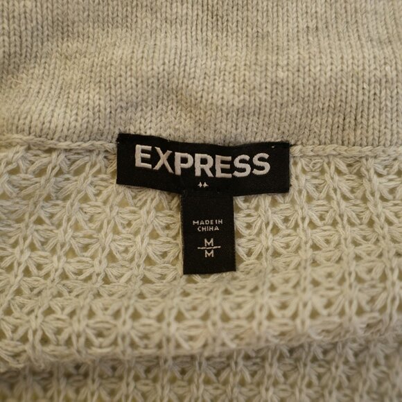 Express Gray Knit‎ Sweater Medium Scoop Neck Cotton - Picture 8 of 9